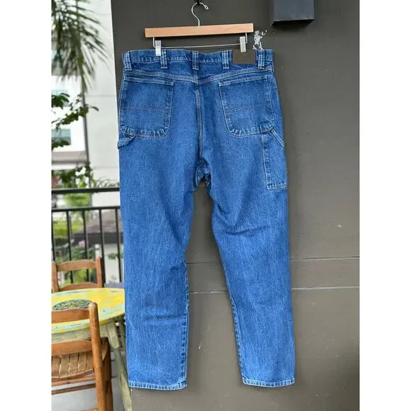 Cabela’s Outdoor Gear Men’s 44x34 Stonewashed Straight Leg Carpenter Work Jeans - Picture 6 of 9